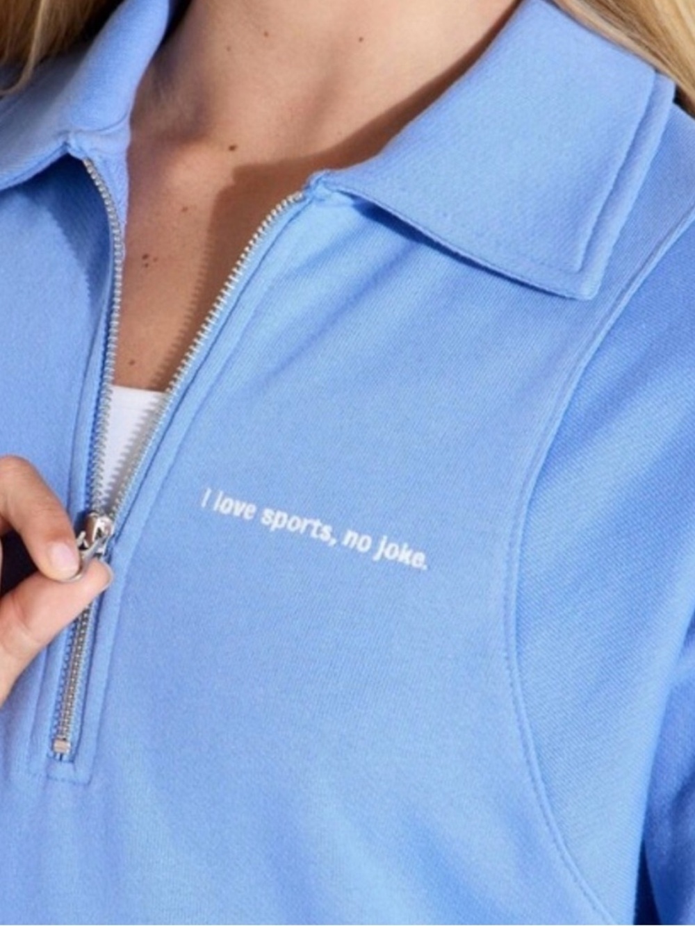 NWT-Medium Half-Zip 
Oversized Cropped Sweatshirt 
- I love sports, no joke.'